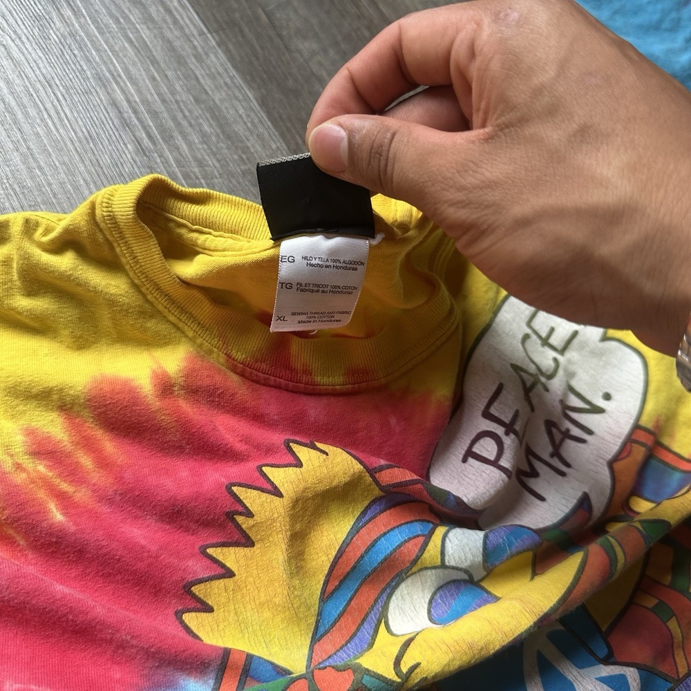 Liquid Blue Bart Simpsons Tie Dye T-Shirt XL 2013 USA Peace Man Vintage - Picture 7 of 8